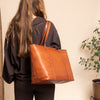 Cabas en Cuir Cognac Ferrera