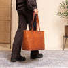 Cabas en Cuir Cognac Ferrera