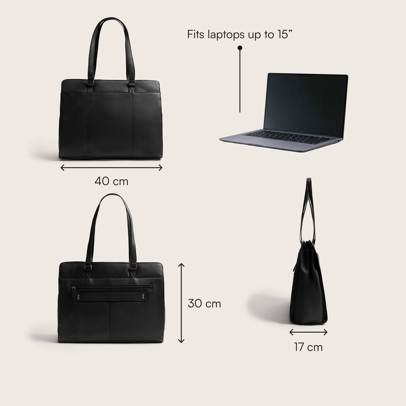 Leather Shoulder Bag Black Fidenza