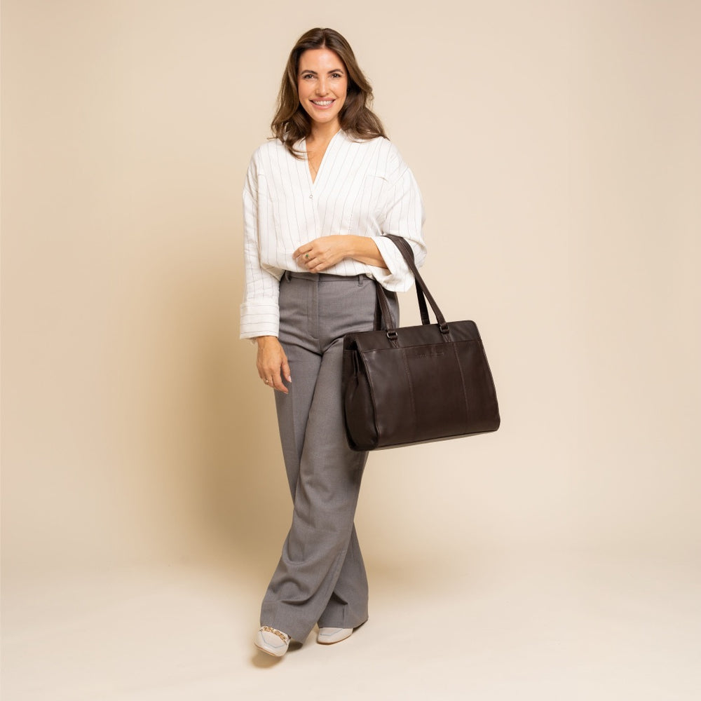 Leder Schultertasche Braun Fidenza