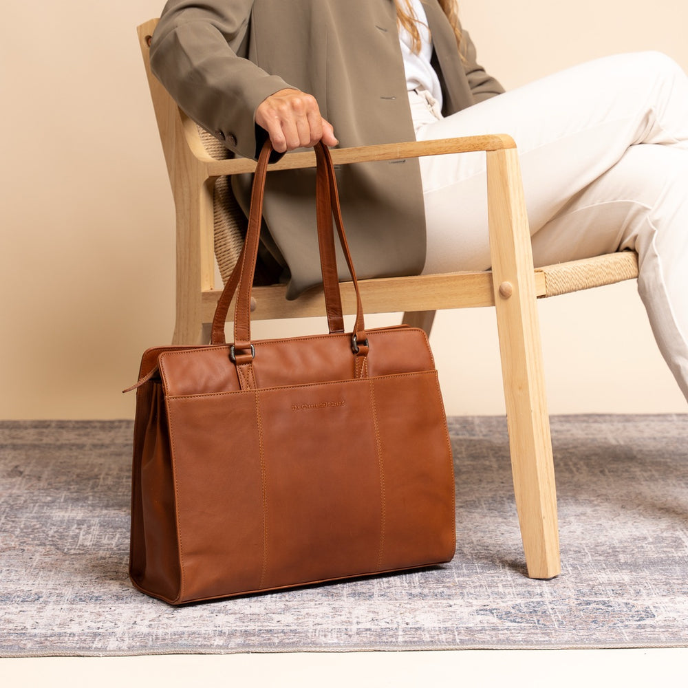 Leather Shoulder Bag Cognac Fidenza