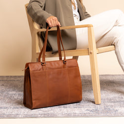 Leather Shopper Cognac Fidenza