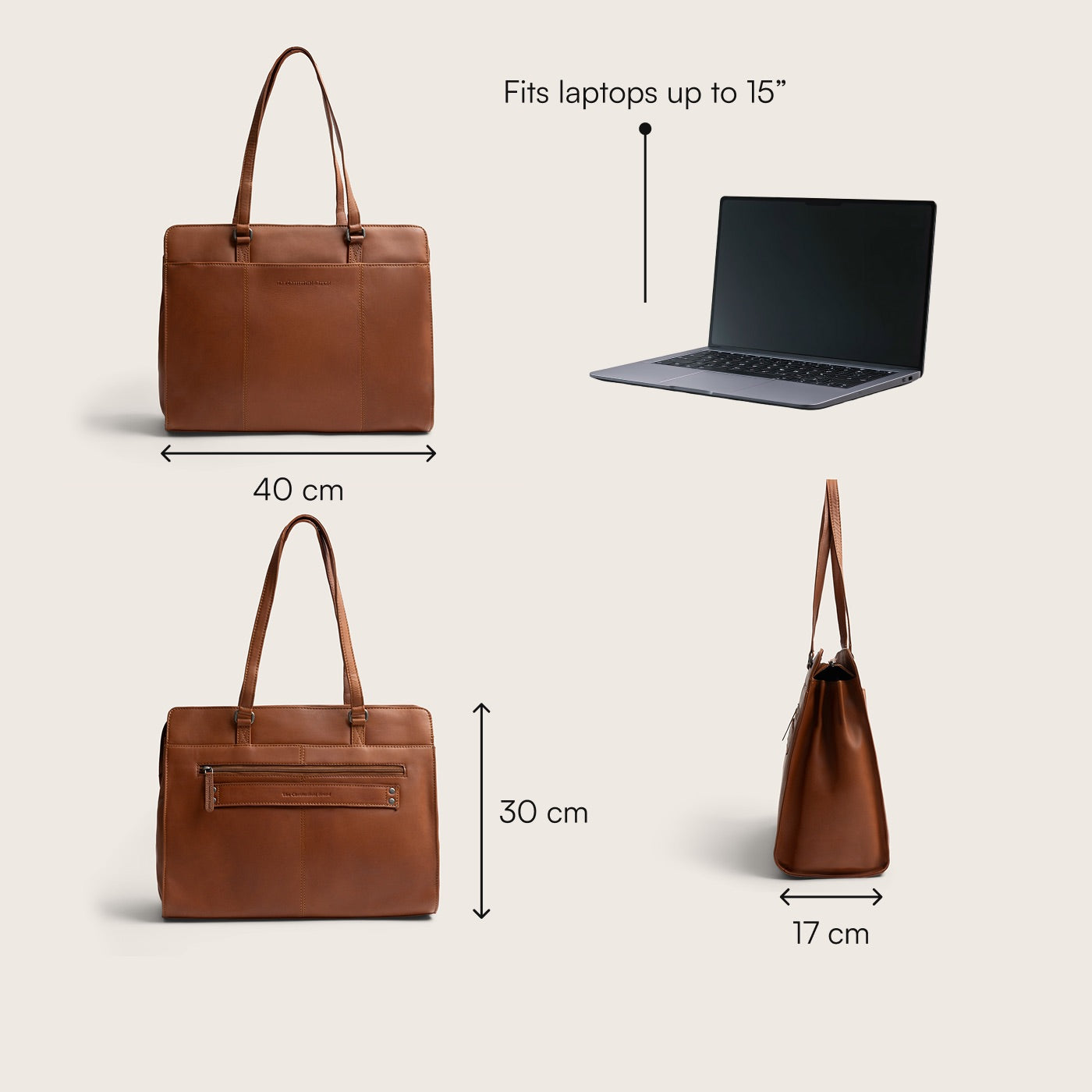 Leather Shoulder Bag Cognac Fidenza