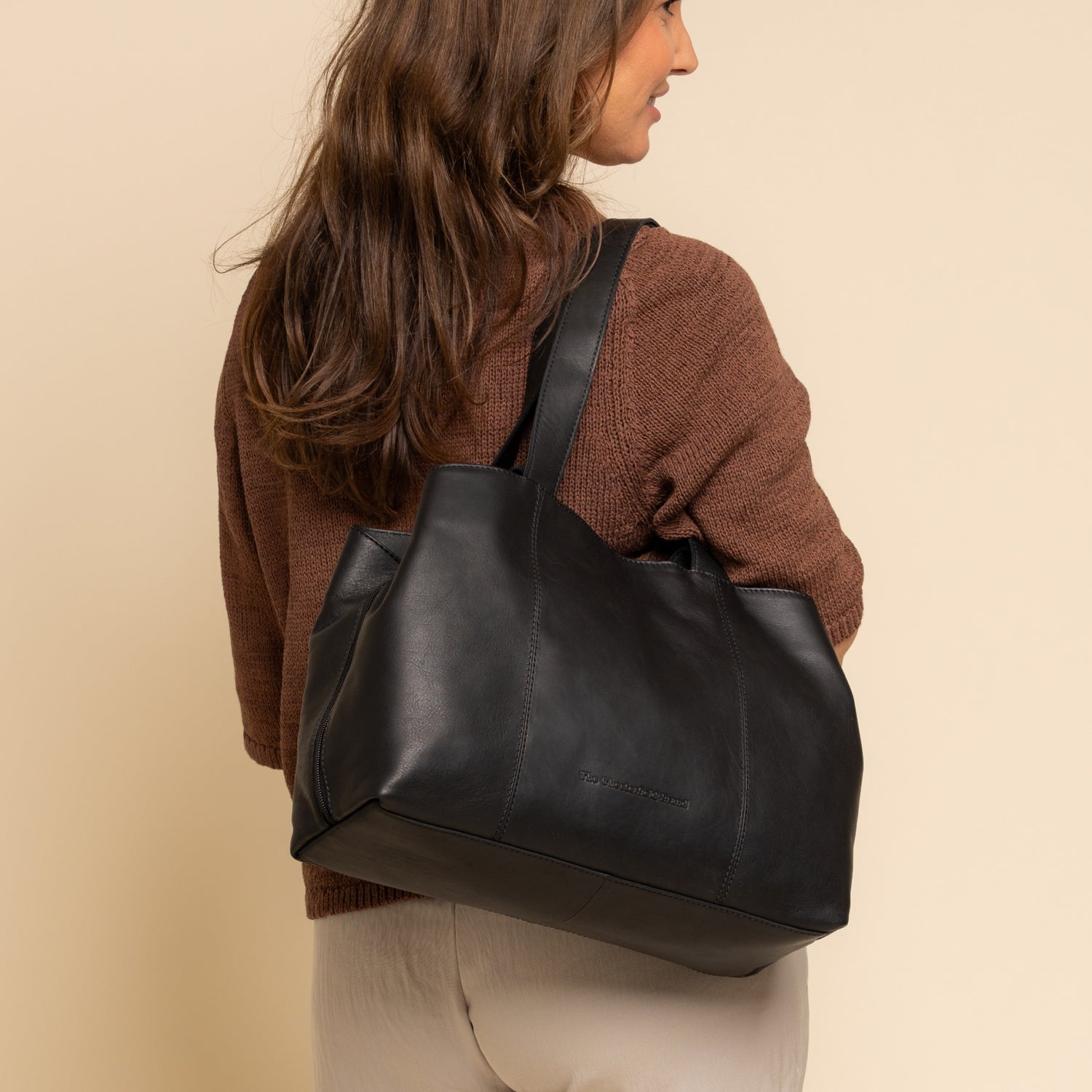 Leather Shoulder Bag Black Gail