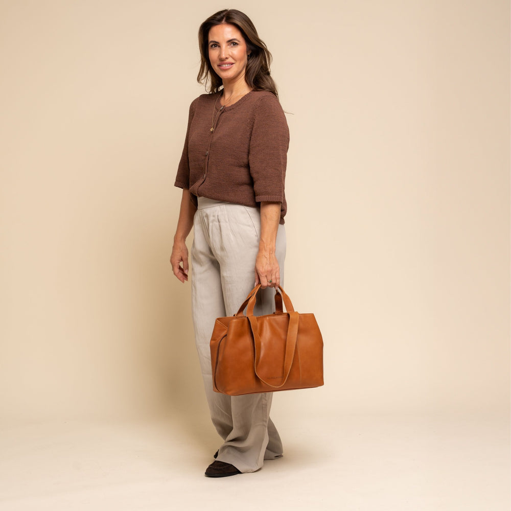 Leather Shoulder Bag Cognac Gail