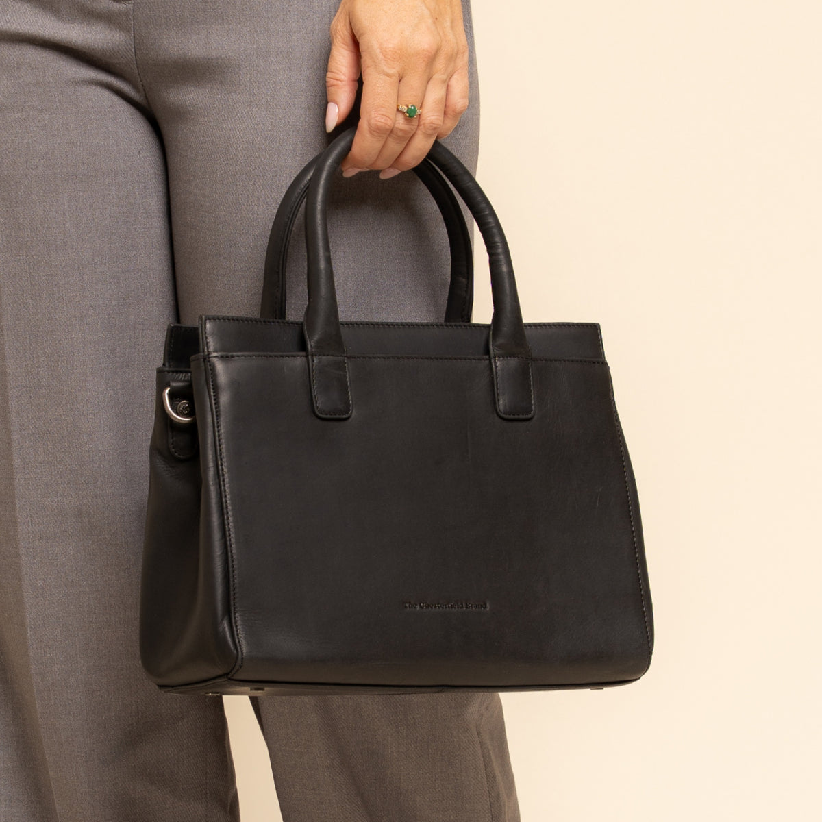 Leder Handtasche Schwarz Garda