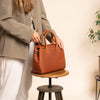 Leather Shoulder Bag Cognac Garda