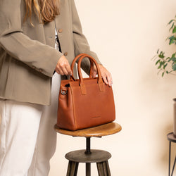 Sac Bandoulière en Cuir Cognac Garda