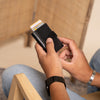Leather Card Holder Black Hannover