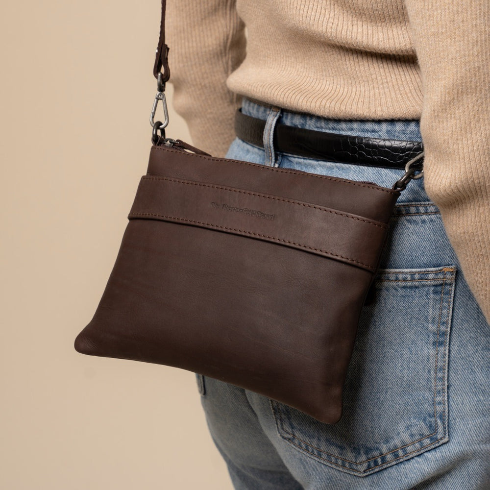 Sac Bandoulière en Cuir Marron Harlan