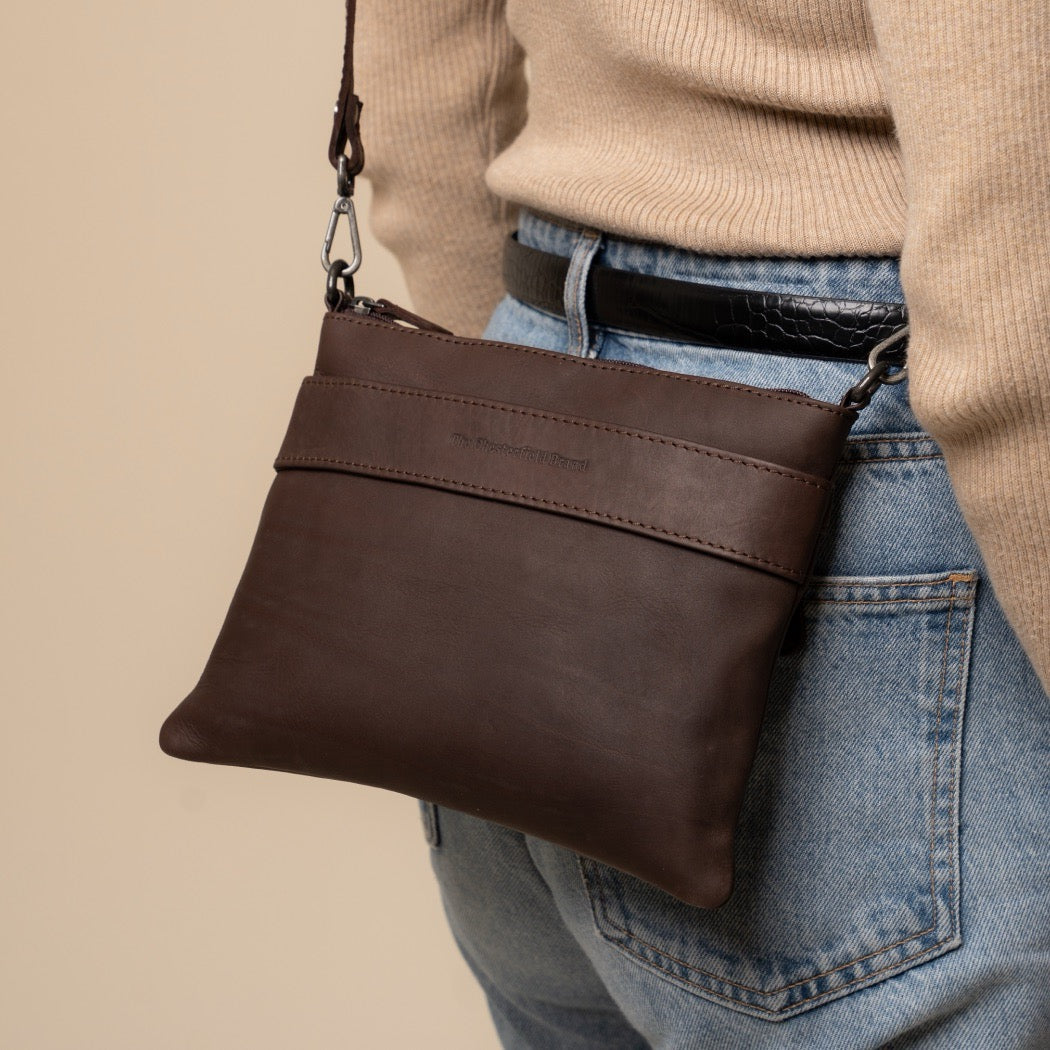 Sac Bandoulière en Cuir Marron Harlan