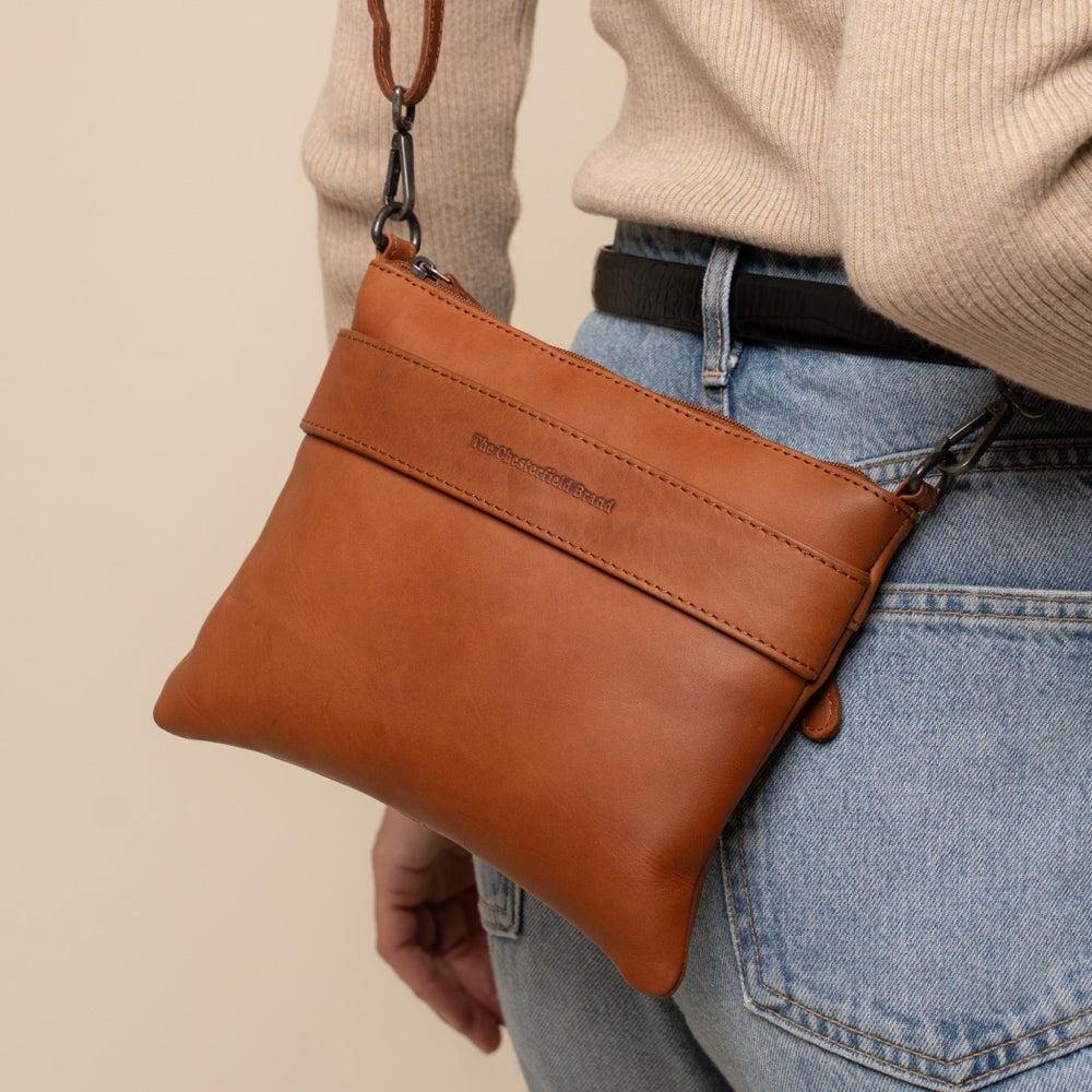 Sac Bandoulière en Cuir Cognac Harlan