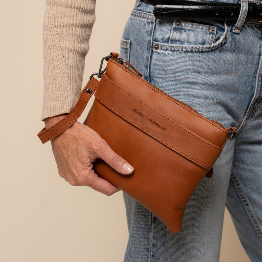 Sac Bandoulière en Cuir Cognac Harlan