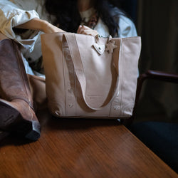 Cabas en Cuir Beige Heatherly