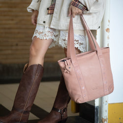 Cabas en Cuir Rose Vintage Heatherly