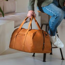 Leren Reistas Cognac Hudson