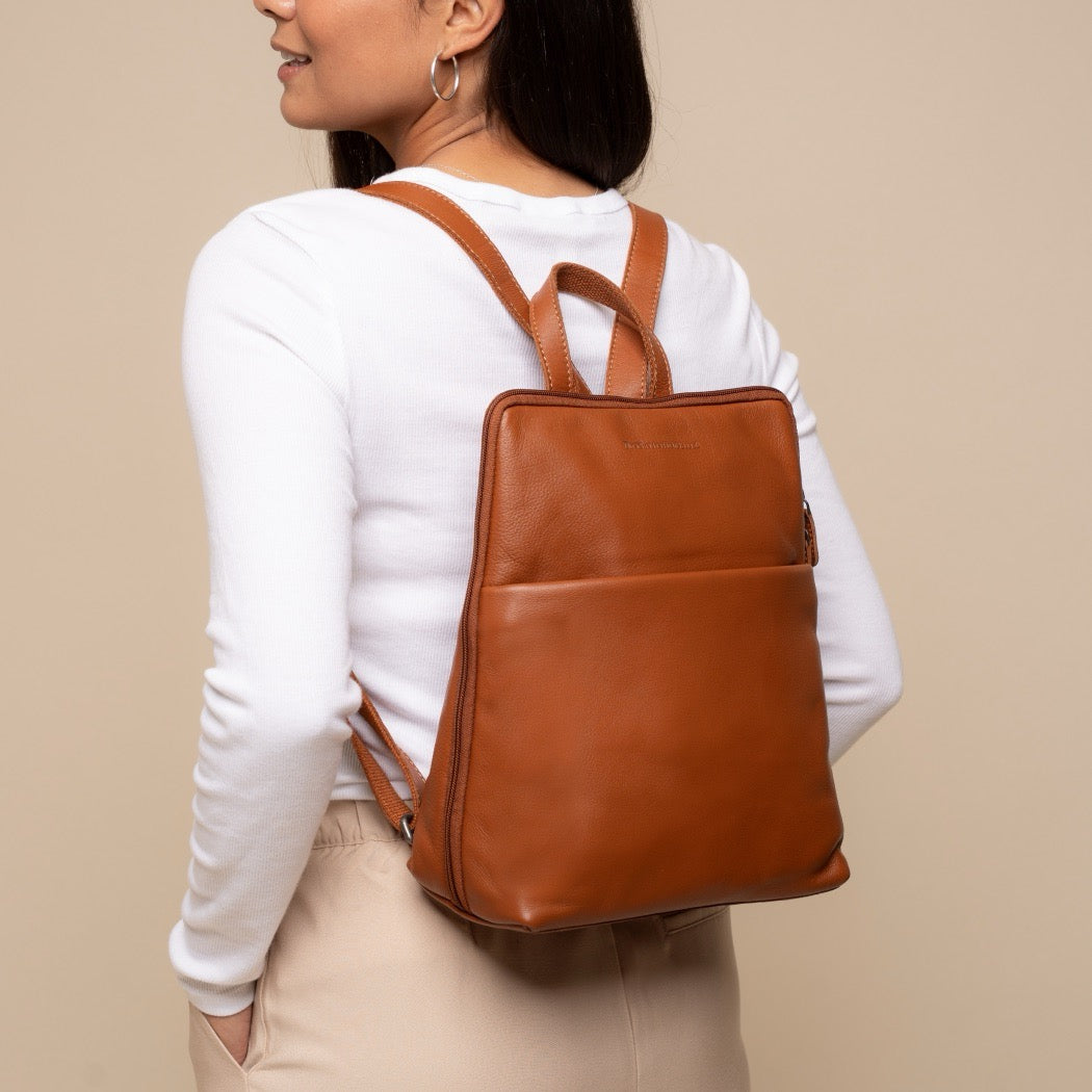 Leder Rucksack Cognac Ilara