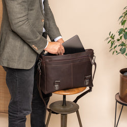Leder Laptoptasche Braun Imperia