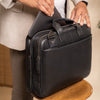 Leder Laptoptasche Schwarz Iseo