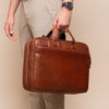 Sacoche Ordinateur en Cuir Cognac Iseo