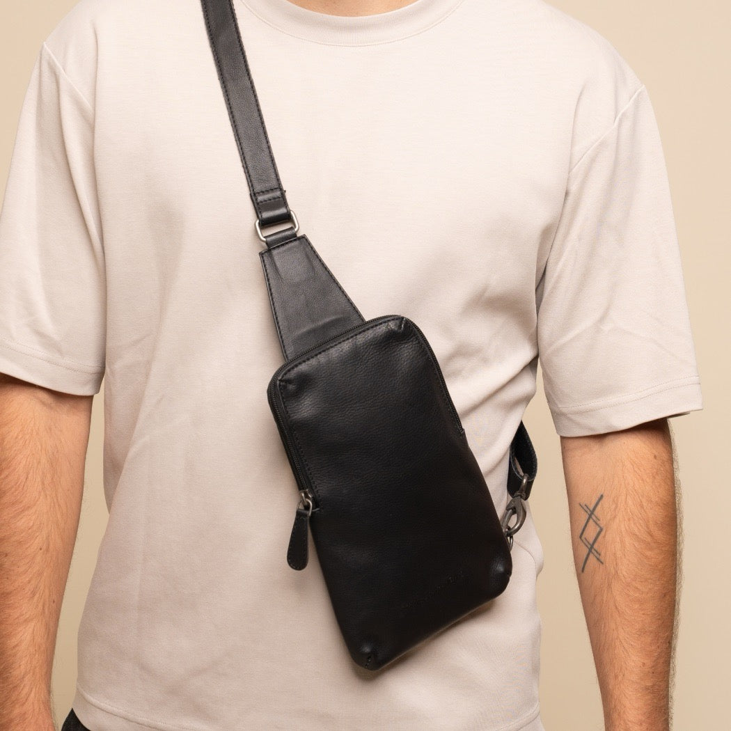 Sacoche Holster en Cuir Noir Isley