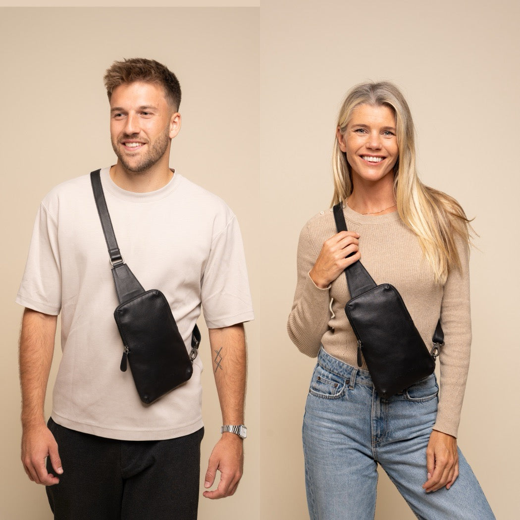 Sacoche Holster en Cuir Noir Isley