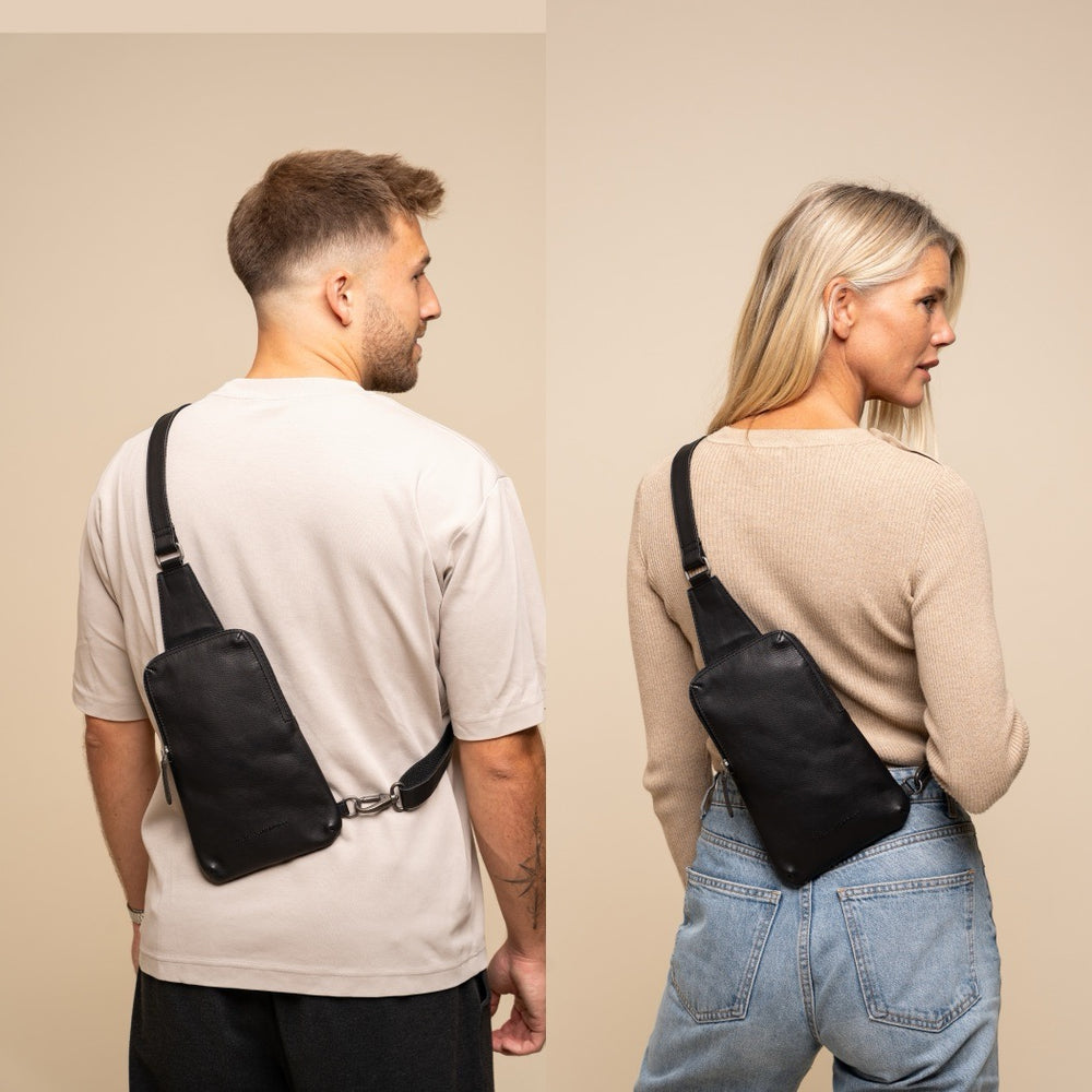 Sacoche Holster en Cuir Noir Isley