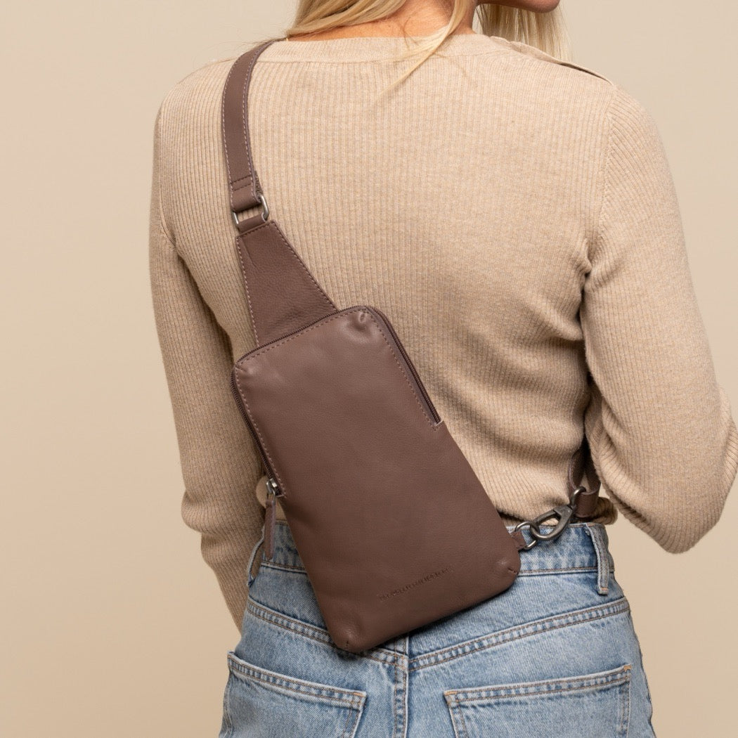 Sacoche Holster en Cuir Taupe Foncé Isley