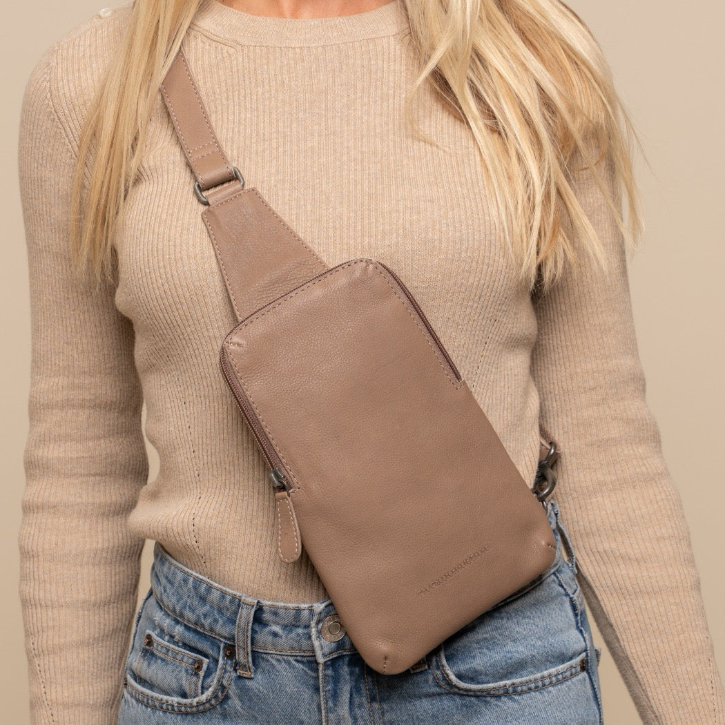 Sacoche Holster en Cuir Taupe Isley