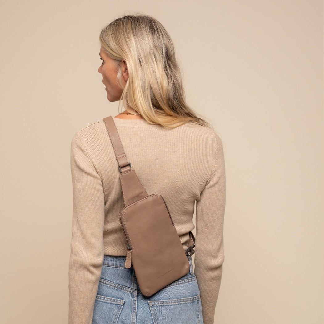 Sacoche Holster en Cuir Taupe Isley