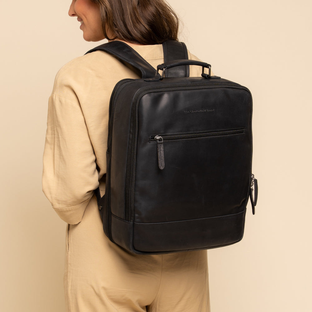 Leder Rucksack Schwarz Jamaica