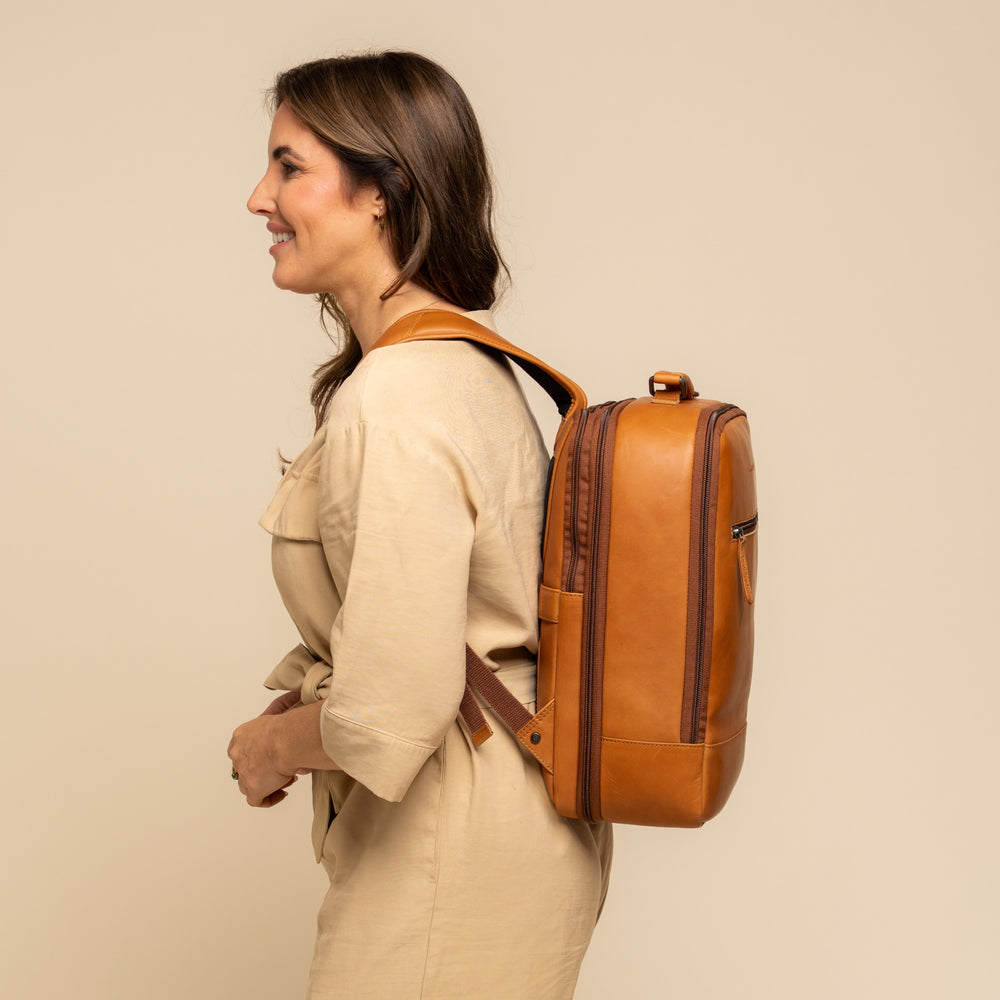 Leder Rucksack Cognac Jamaica
