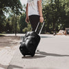 Leder Trolley Reisetasche Schwarz Jayven