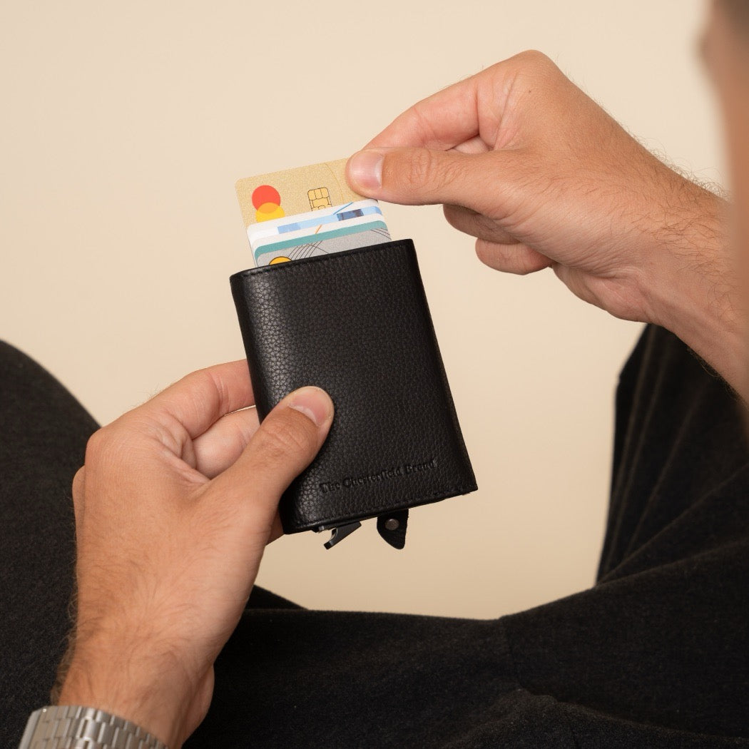 Leather Card Holder Black Junia
