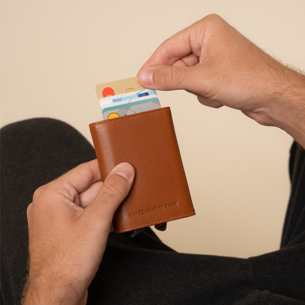 Porte-cartes en Cuir Cognac Junia