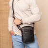 Leather Shoulder Bag Brown Laveno