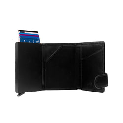 Leather Wallet Black Leicester