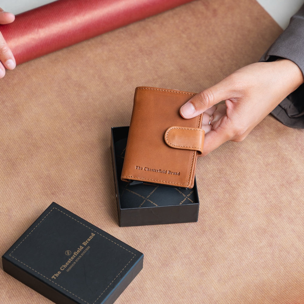 Leder Kartenetui Cognac Leipzig
