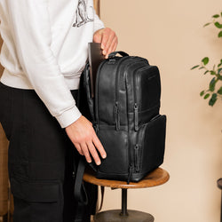 Leather Backpack Black Lennox