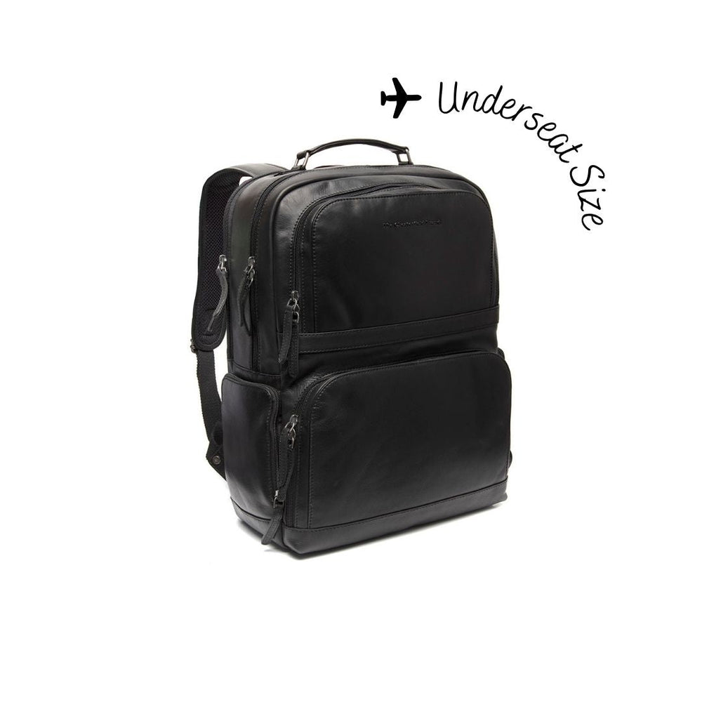 Leder Laptop Rucksack Schwarz Lennox
