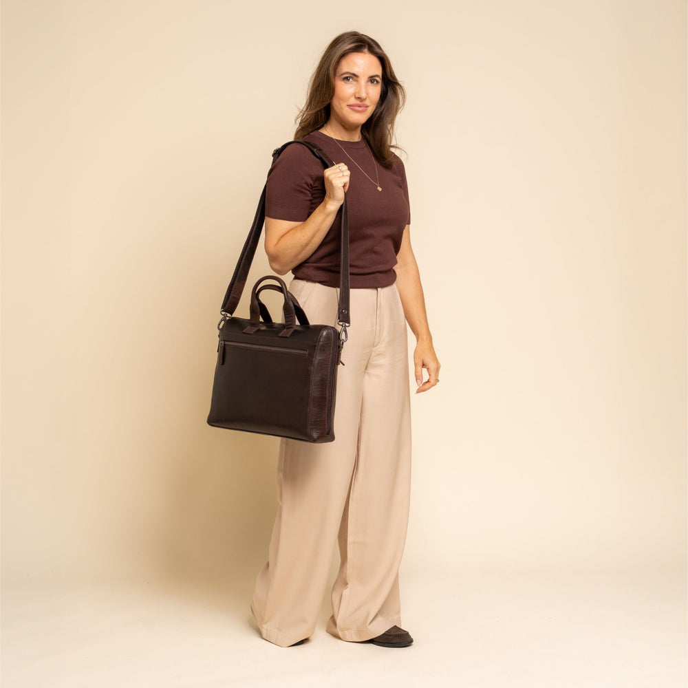 Leder Laptoptasche Braun Levanto