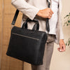 Sac d'Ordinateur en Cuir Noir Levanto