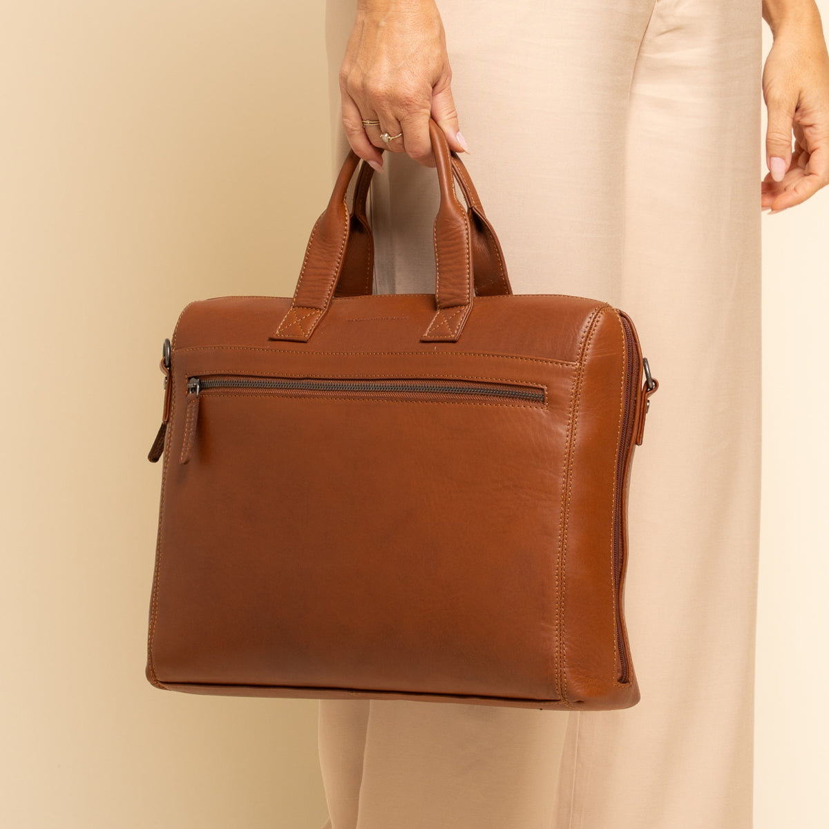 Leder Laptoptasche Cognac Levanto