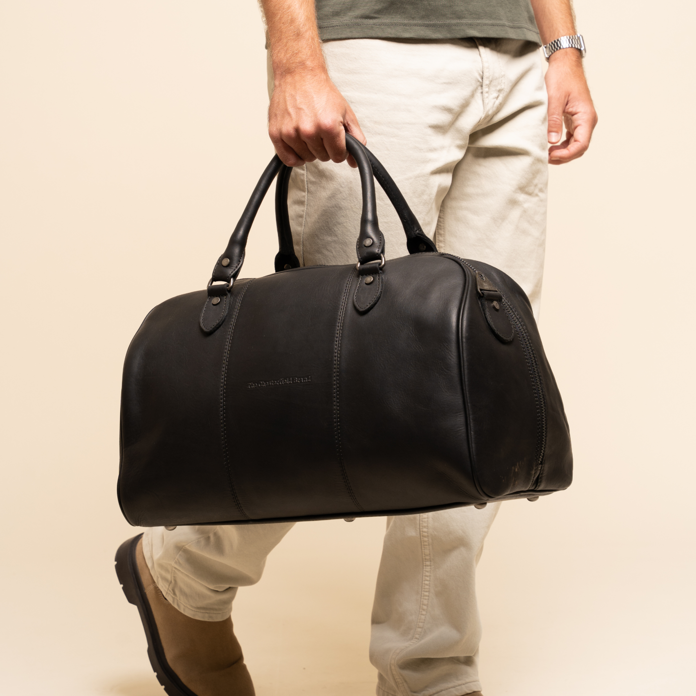 Leren Weekendtas Zwart Liam
