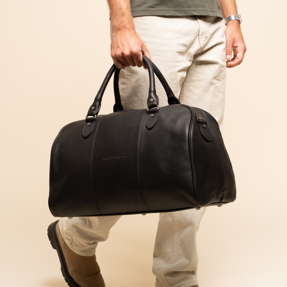 Leren Weekendtas Zwart Liam