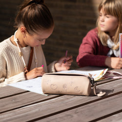 Étui à Crayons en Cuir Case Beige Lilybell