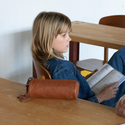 Étui à Crayons en Cuir Case Cognac Lilybell