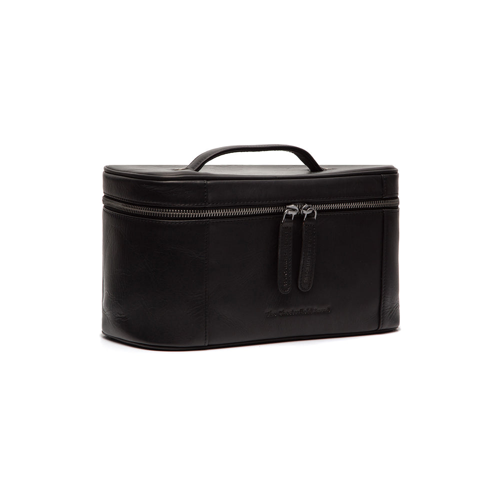 Leder Kulturtasche Schwarz Limone