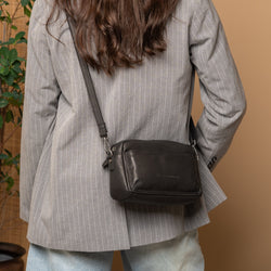 Leather Shoulder Bag Black Liora