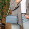 Leather Shoulder Bag Sky Blue Liora